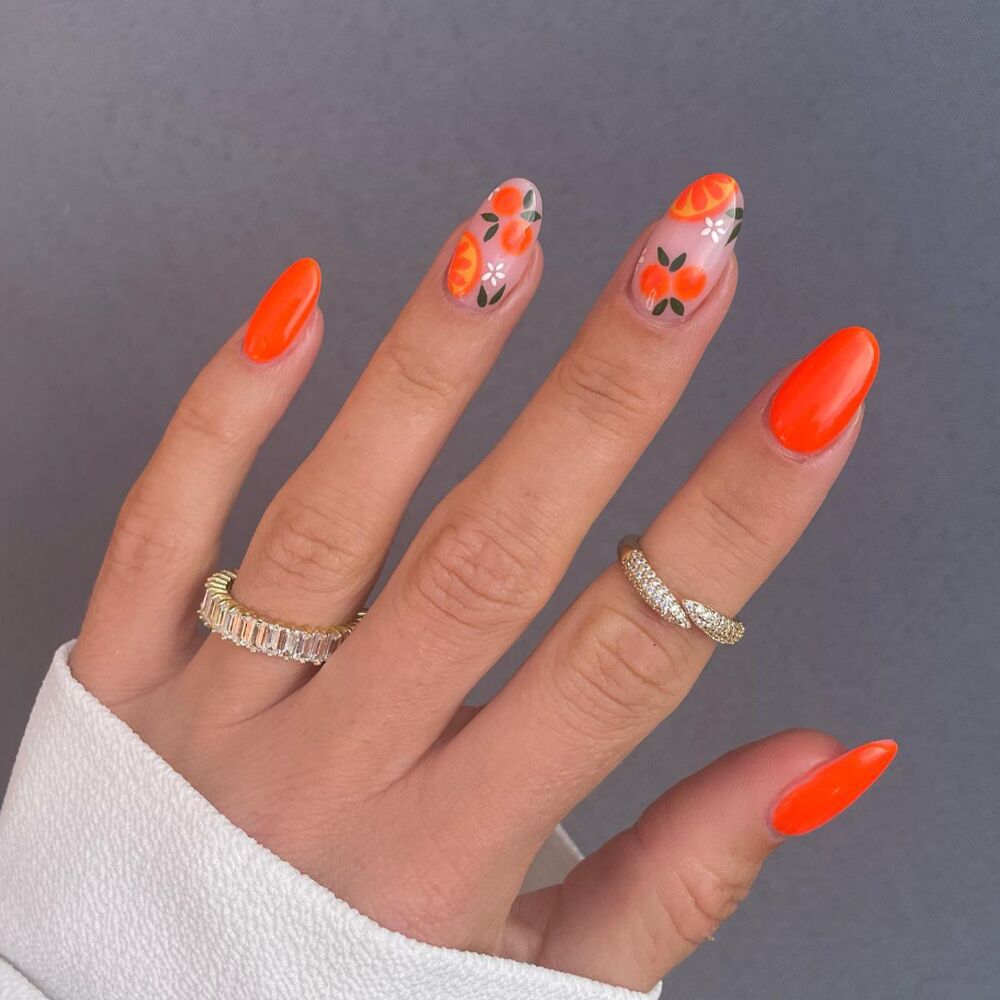 bright orange nails