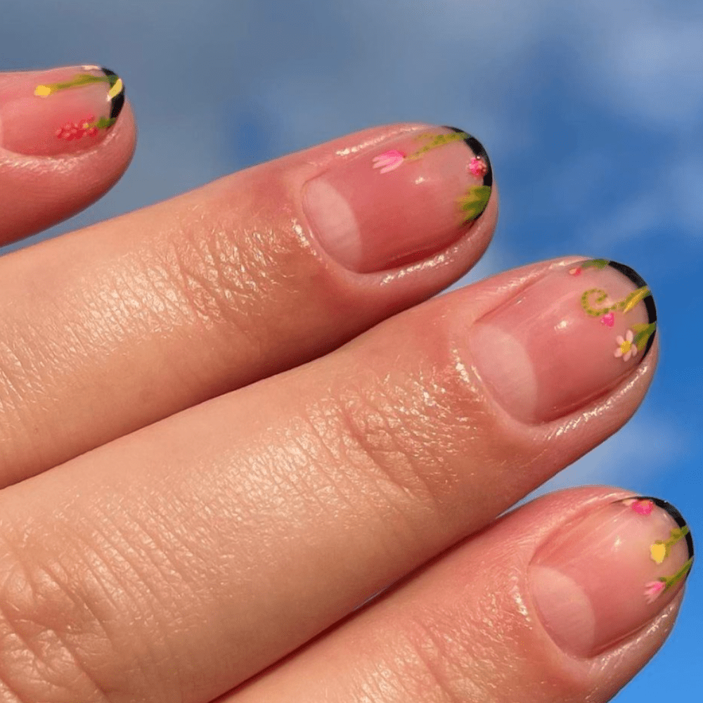 baby french nails garden