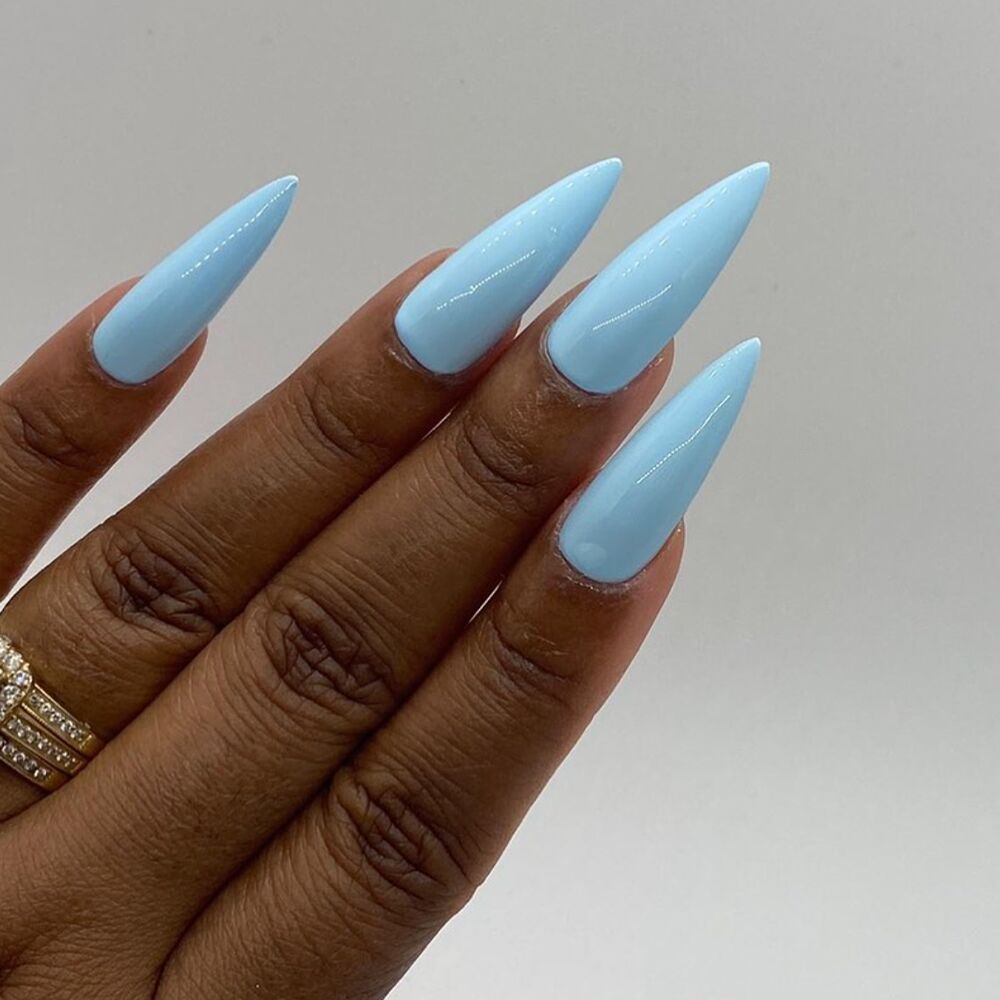 baby blue stiletto nails