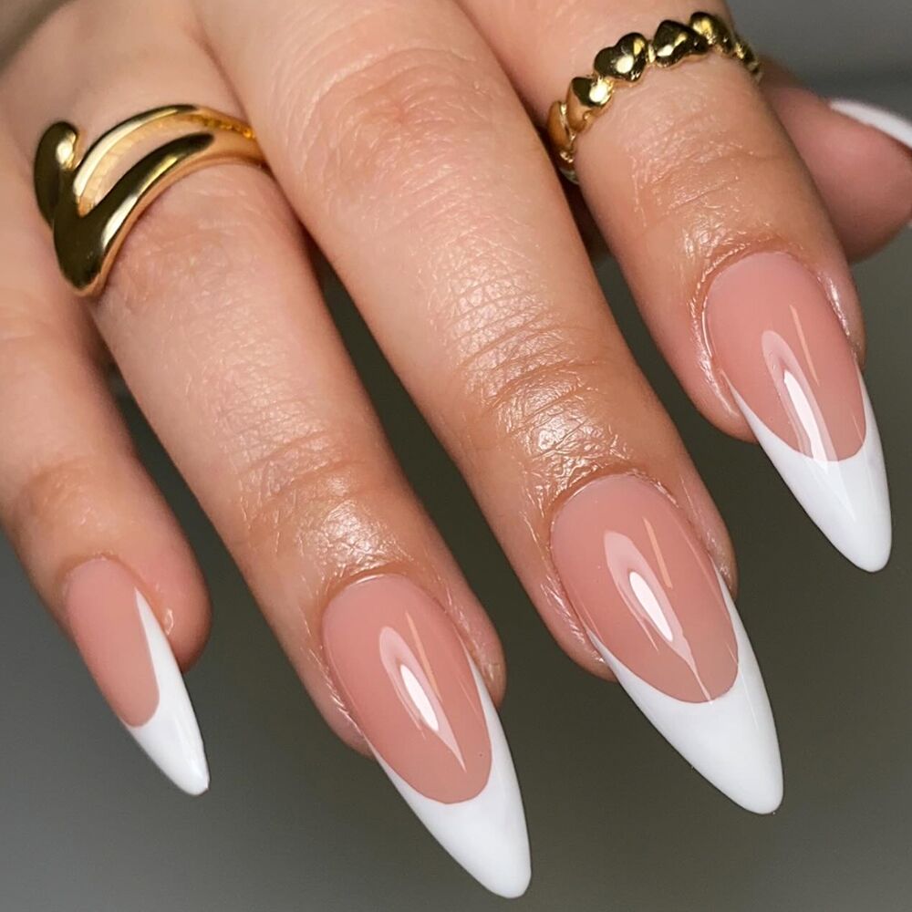 french manicure stiletto nails